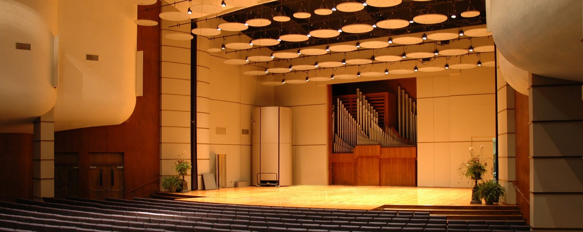 White Concert Hall interior stage and seating